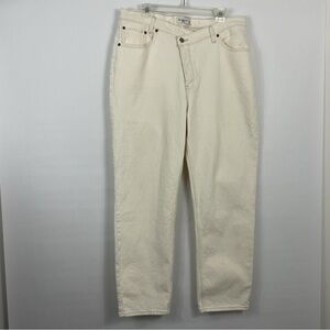 Abercrombie & Fitch The Dad High Rise Cross Button Fly Jeans Womens Size 16